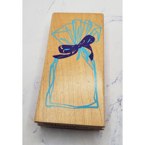 Rubber Stampede Clearly Wrapped Gift Wrap Present Wood Mounted Rubber Stamp